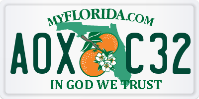 FL license plate AOXC32