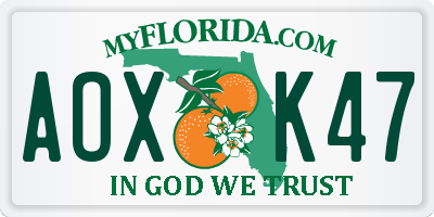 FL license plate AOXK47