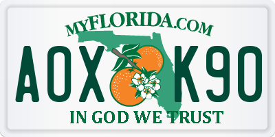 FL license plate AOXK90