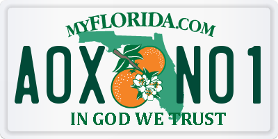 FL license plate AOXN01