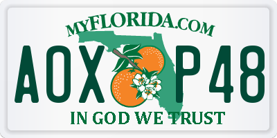 FL license plate AOXP48