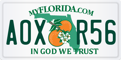FL license plate AOXR56