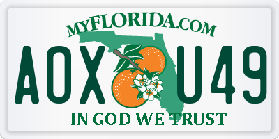 FL license plate AOXU49