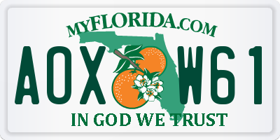 FL license plate AOXW61