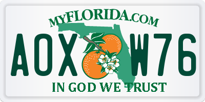 FL license plate AOXW76