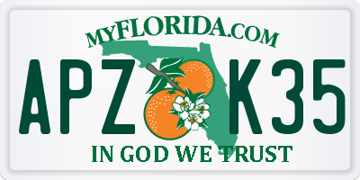 FL license plate APZK35