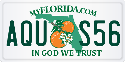 FL license plate AQUS56