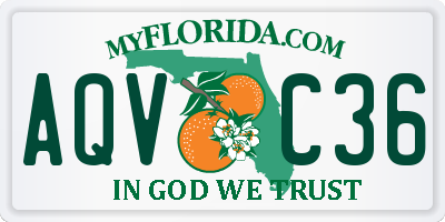 FL license plate AQVC36