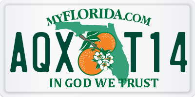 FL license plate AQXT14