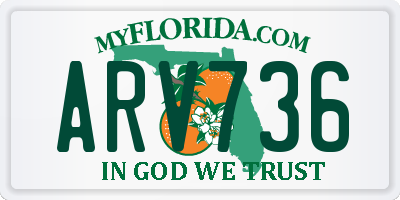 FL license plate ARV736