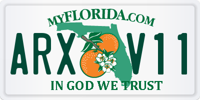 FL license plate ARXV11