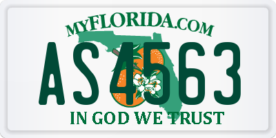FL license plate AS4563