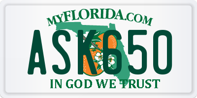 FL license plate ASK650