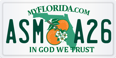 FL license plate ASMA26