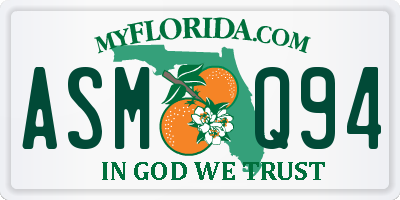 FL license plate ASMQ94