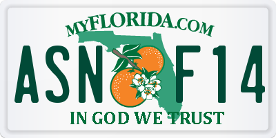 FL license plate ASNF14