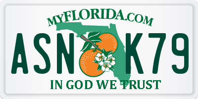 FL license plate ASNK79