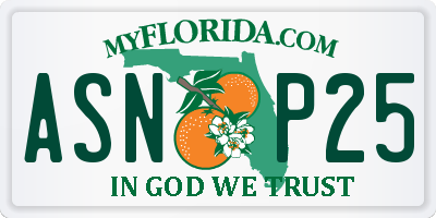 FL license plate ASNP25
