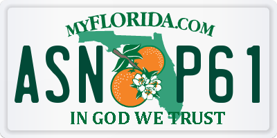 FL license plate ASNP61