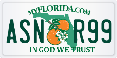 FL license plate ASNR99