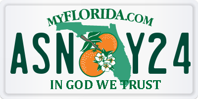 FL license plate ASNY24