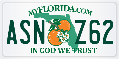 FL license plate ASNZ62