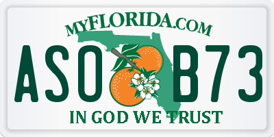 FL license plate ASOB73
