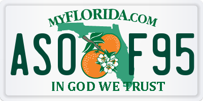 FL license plate ASOF95