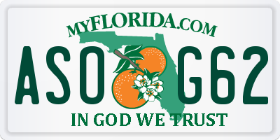 FL license plate ASOG62