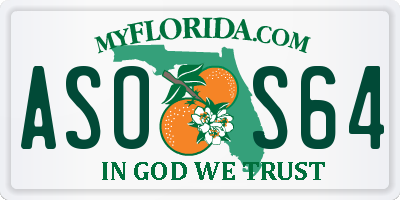 FL license plate ASOS64