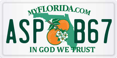 FL license plate ASPB67