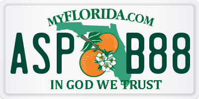 FL license plate ASPB88