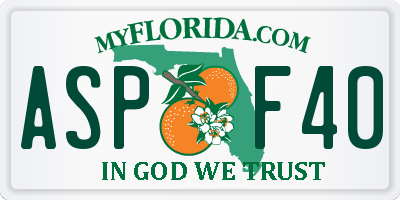 FL license plate ASPF40