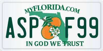 FL license plate ASPF99
