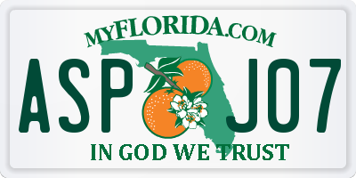 FL license plate ASPJ07