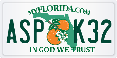 FL license plate ASPK32
