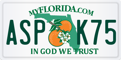 FL license plate ASPK75