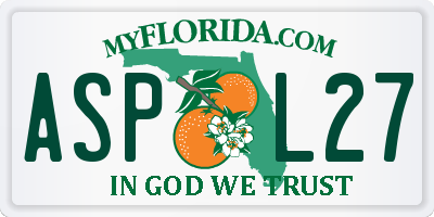 FL license plate ASPL27