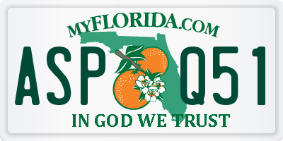 FL license plate ASPQ51