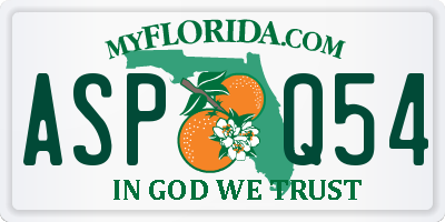FL license plate ASPQ54