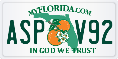 FL license plate ASPV92