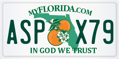 FL license plate ASPX79
