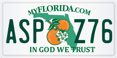 FL license plate ASPZ76