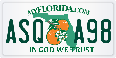 FL license plate ASQA98