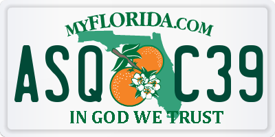 FL license plate ASQC39