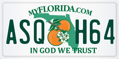 FL license plate ASQH64