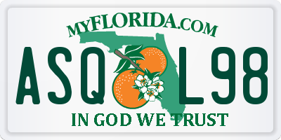 FL license plate ASQL98