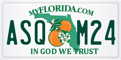FL license plate ASQM24