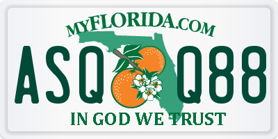 FL license plate ASQQ88