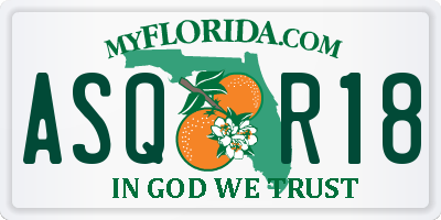 FL license plate ASQR18